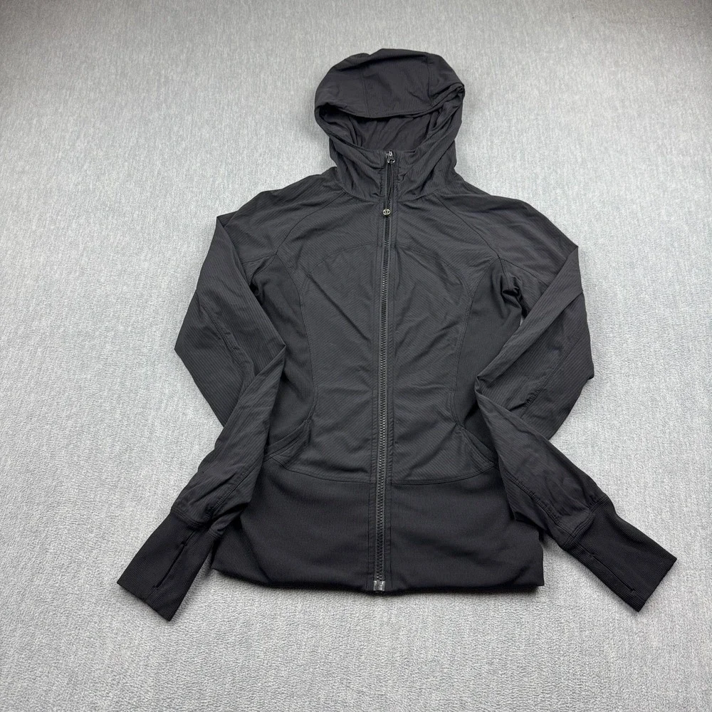 Lululemon Jacket Womens 6 Black Shes Swift Full Zip Athletic Running Lightweight